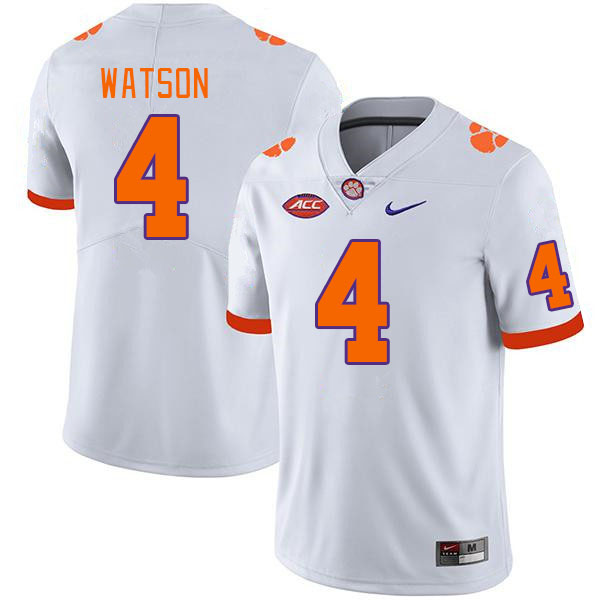 Clemson Tigers #4 Deshaun Watson College Football Jerseys Stitched Sale-White